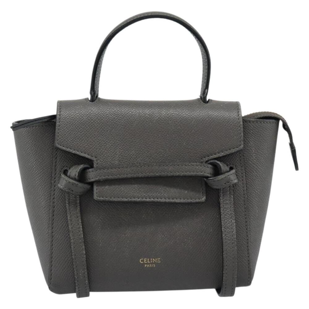 Celine Leather Pico Belt Handbag Gray